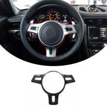 Premium Dry Carbon Fiber Steering Wheel Trim Cover for Porsche 911 (2010-2015)