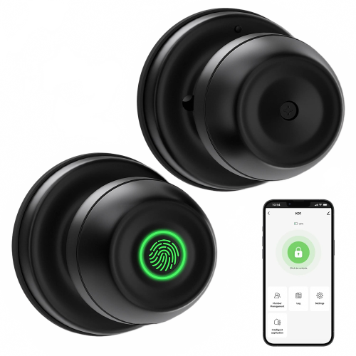 Fingerprint Bluetooth Smart Door Lock with Electronic Handle for Home Security