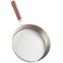 28cm Titanium Non-Stick Frying Pan with Anti-Scald Wood Handle - Induction Ready Omelette & Egg Cooking Wok