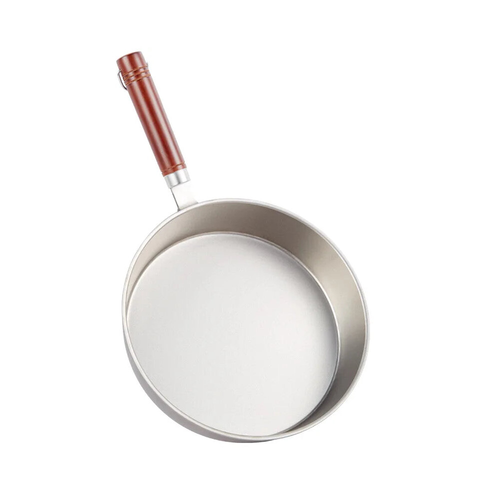 28Cm Titanium Non-Stick Frying Pan With Anti-Scald Wood Handle - Induction Ready Omelette & Egg Cooking Wok 7445007718726