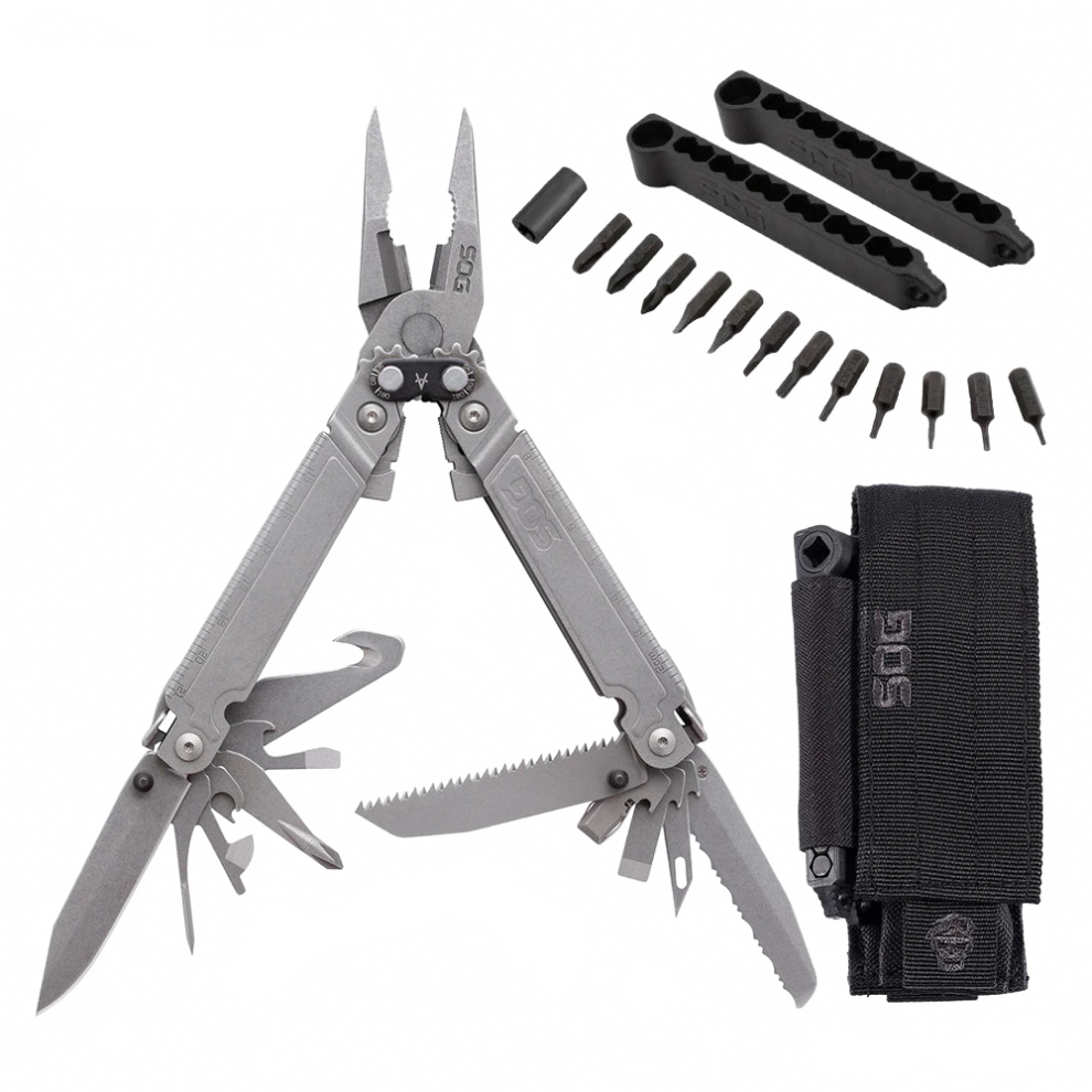 Sog Poweraccess Assist Mt Professional 21-In-1 Multitool Folding Pliers With Knife - Edc Multifunctional Hand Tools (Model Pa3001) 7445035183183