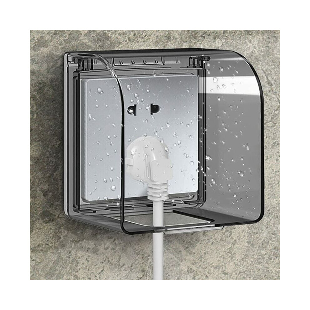 Weatherproof Electrical Outlet Box, Ip66 Rated Outdoor Power Outlet With Childproof Safety Protection Universal Fit, Flame Retardant Heat Resistant Wa 9454554459196