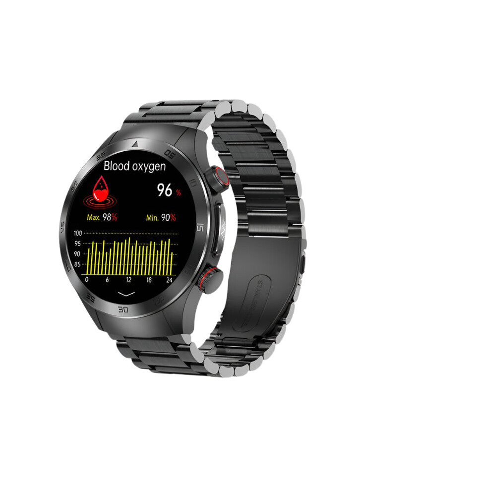 Advanced AMOLED Smartwatch: Laser Therapy, Blood Glucose Monitoring, ECG & PPG, Blood Pressure & Body Temperature Tracker for Men's Sports