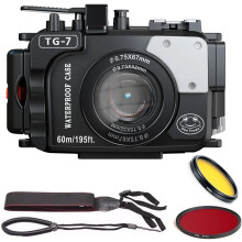 Olympus TG-7 Camera Waterproof Housing Case with Red & Yellow Filters - Dive Up to 135ft/40m
