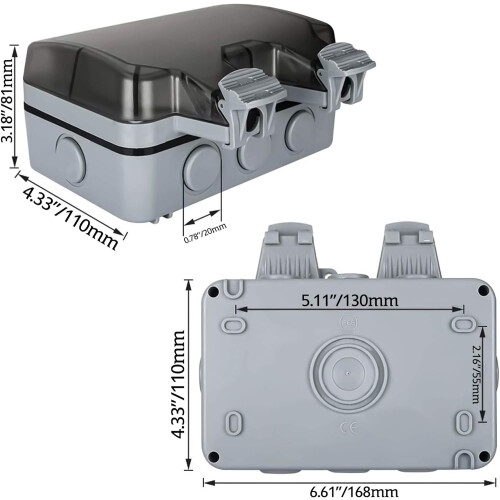 13 Amp Switch Socket, Outdoor Socket with Indicator Light, Ip66 Waterproof And High Quality Material For Quick Install, Weatherproof And Lockable Prot 1