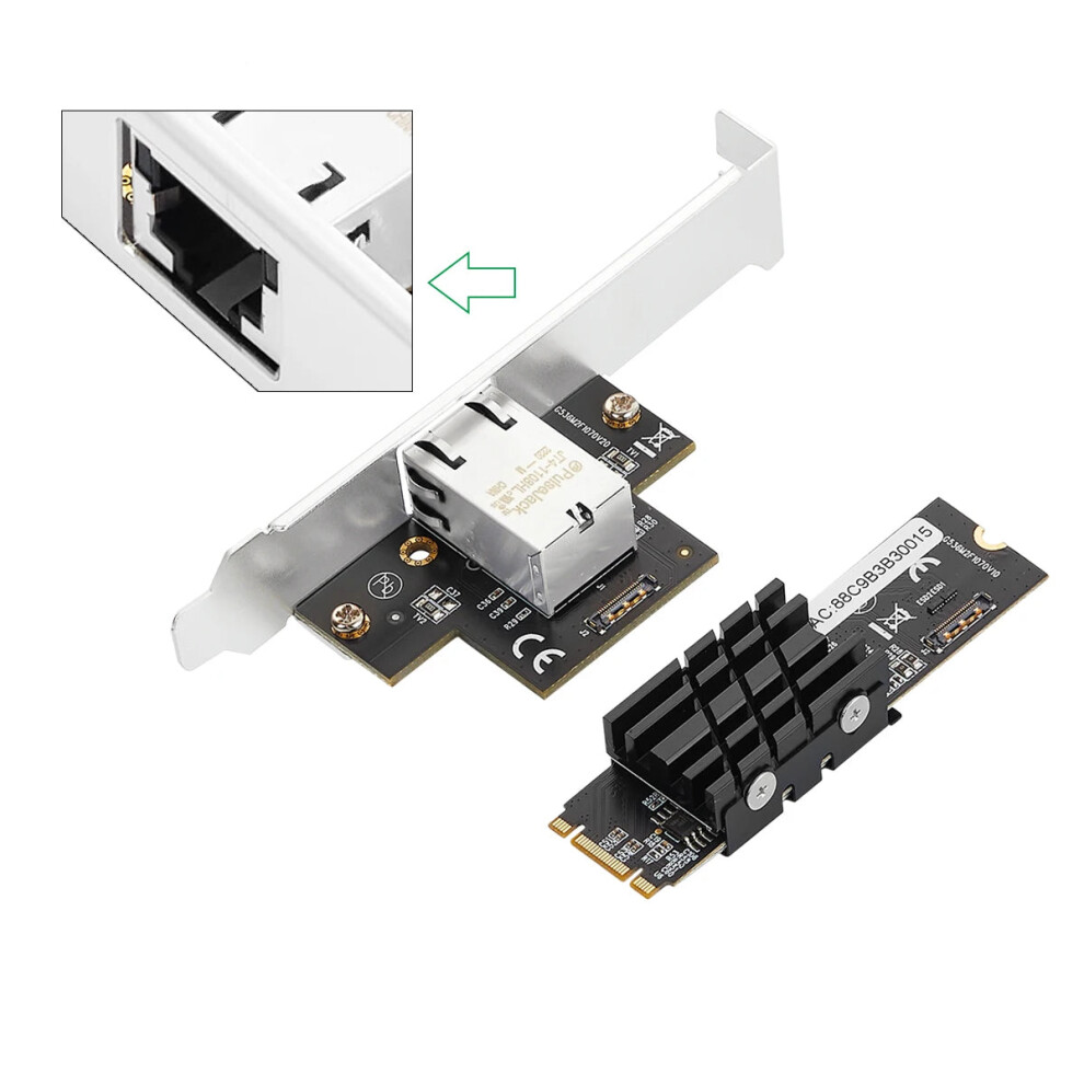High-Speed Iocrest M.2 To 10Gbase Ethernet Gigabit Nic Adapter With Aqc107 Chip - Supports 10G/2.5G/1000M Rj45 Lan Connection 7445028839813