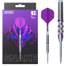 CUESOUL Chinese Zodiac Snake Steel Tip Dart Set - 21/23g, 90% Tungsten, Titanium Coated, Integrated ROST T19 Flight