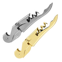 Sophisticated Wine Opener Collection, Stainless Steel Corkscrew with Comfortable Curved Grip for Effortless Cork Extraction, Set of 2