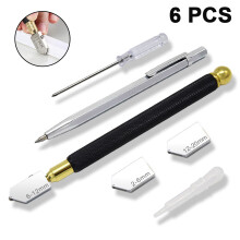 Ferramenta para processamento de vidro com cabo antiderrapante, design ergonômico para conforto e precisão, ideal para artesanato.