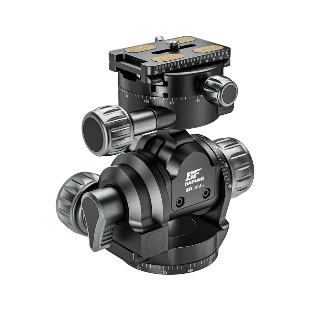 Heavy-Duty Bafang Geared Head With Quick Release Plate & Dual Panoramic Bubble Level For Tripods & Camera Slides 7445026037020