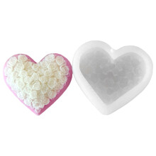 Reusable Heart Shaped Rose Candle Mould Flexible Silicone For-5