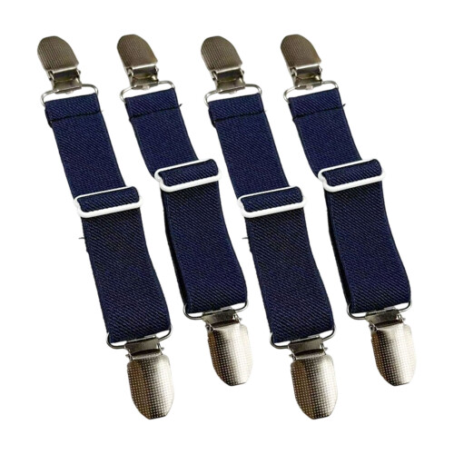4pc Slip Resistant Elastic Shoe Back Strap Adjustable-dark blue