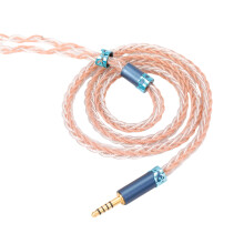 Premium 8N Shielded Single Crystal Copper & High Purity 5N Silver Cable with Red Copper Plug - Compatible with 0.78mm, MMCX, QDC, IE900, HD650