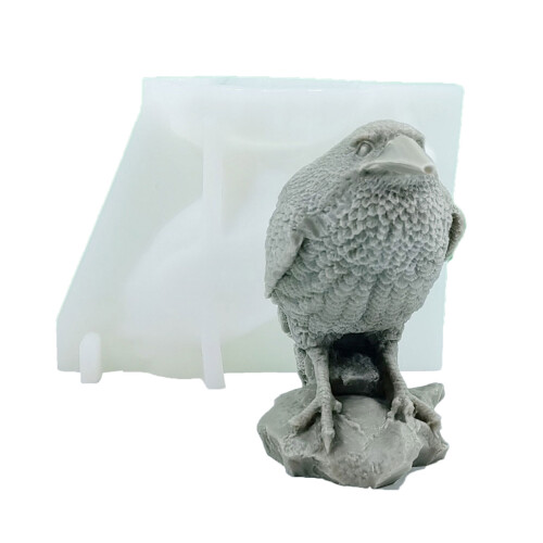3D Crow Silicone Mould Castings Molds Halloween Candle-D426