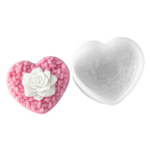 Silicone Rose Heart Candle Mould For Candle Making Florals-2