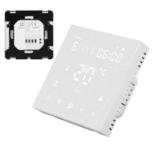 Smart Thermostat, Digital Display Programmable Temperature Control for Underfloor Heating System, Voice Control Compatible with Mobile Devices, Safe & 1