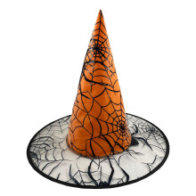 Pack of 6 Portable Witch Hat Ornament Large Size Wizard-Orange