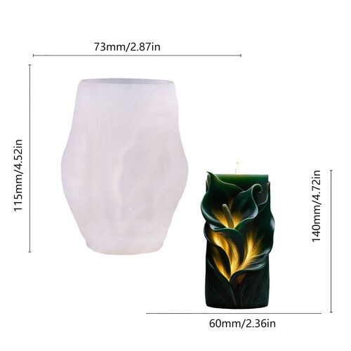 Embossed Candle Making Mould Calla Lilys Designs Suitable For 2