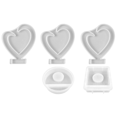Heart Candlestick Holder Silicone Molds Love-with square base 1