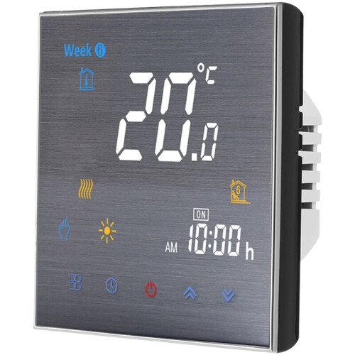 Termostato inteligente de eficiencia energética, control táctil LCD digital programable con funciones programables semanalmente, termostato digital