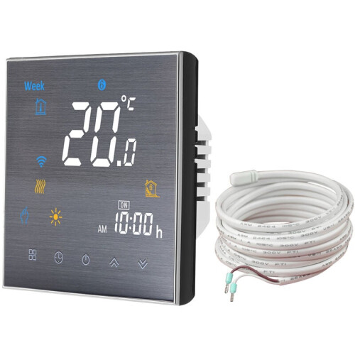 Termostato inteligente de eficiencia energética, control táctil LCD digital programable con funciones programables semanalmente, termostato digital 2