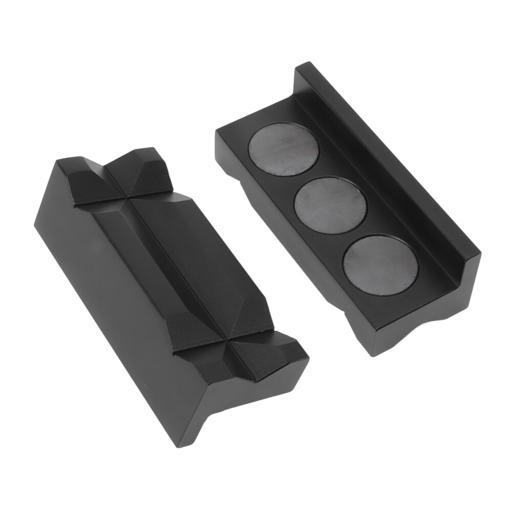 Vise Jaw Protective Inserts, Magnetic Vice Pads With 6 Reversible Magnets, Precise Slotted Surface For Secure Grip, Sturdy Aluminum Alloy Construction 9454554463605