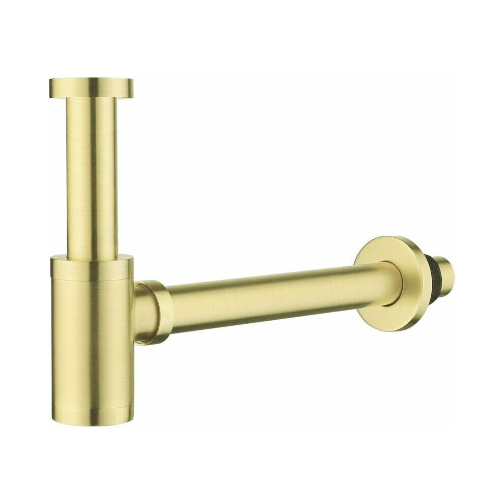 Basin Sink Waste Trap, Brushed Gold Finished Adjustable Height Drainer For Smooth Interior, Sturdy Brass Construction Ensures Rust-Resistance In Any M 9135470993062