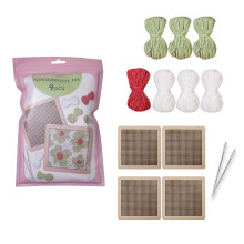Flower Coaster Crochet Kits Needlepoint Starter-Light Green