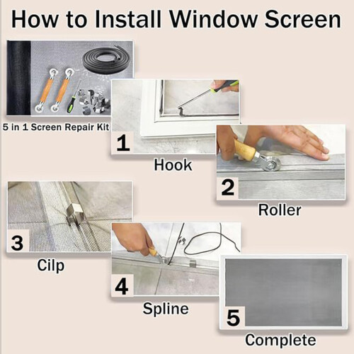 Screen Door Repair Tool &Flat Screen Window Spline Roller-12PCS 2