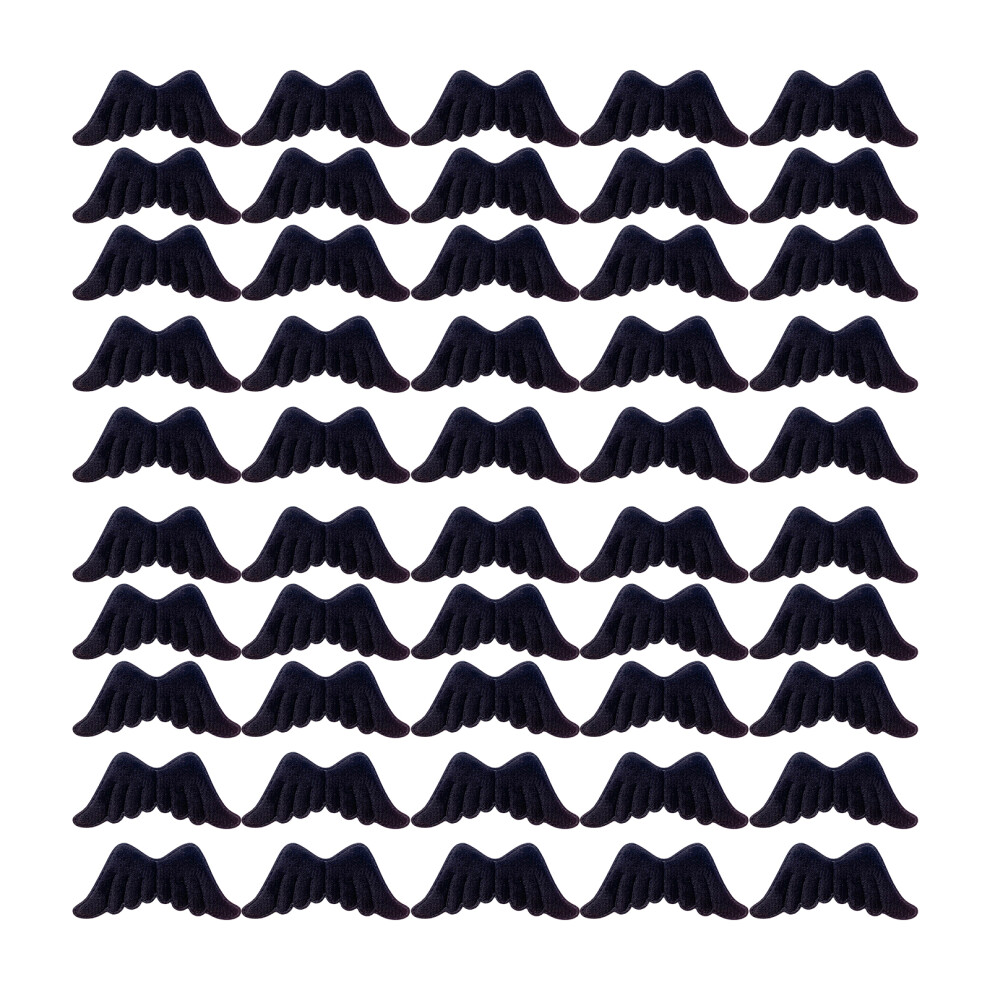 10Pc/20Pcs/50Pcs Plush Wing Patches For Make Glove-Black 50 7696000724133