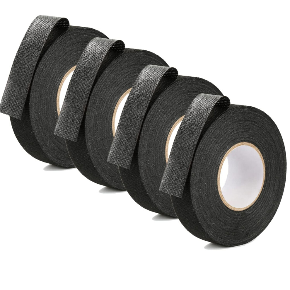 Automobile Wiring Harness Friction Tape, Self Adhesive Textile Tape For Noise Damping And Protection Insulation Cable, 4 Rolls Of High Temperature Res 9454554499673