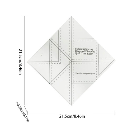 Quilting Ruler Acrylic Patchwork-    Small diagonal ruler 1