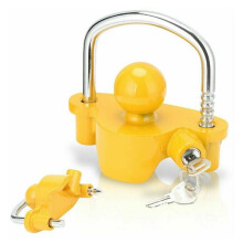 Cerradura antirrobo Sentinel: Cerradura universal para acoplador de entrada de 50 mm, barrera de seguridad de acero macizo, color amarillo brillante