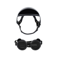 Schützende Motorradbrille und Helm für Haustiere,-Schwarz