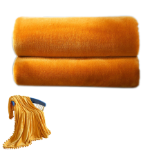 Sensational Blanket Benefits Fleece, Cozy for All Seasons Plush Throw, Super Soft Microfiber Blanket for Bed Couch (1.3m x 1.5m, Yellow)
