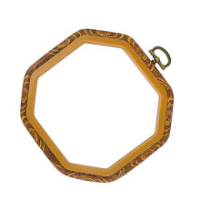 Imitated Wood Display Frame Octagonal Stitching Hoop-14x14cm