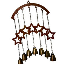 Metal Wind Chime Heart Shape Outdoor-five pointed star be