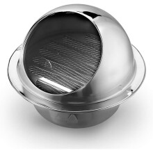 Rundt ventilationsdæksel til badeværelse og køkken, miljøvenligt rustfrit stålmateriale med indbygget net sikrer rustbeskyttelse og