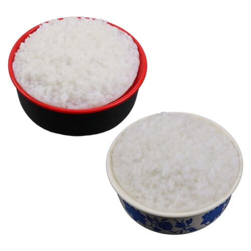 Versatile Fake Rice Model Add Visual Appeal to Any-black bowl 1