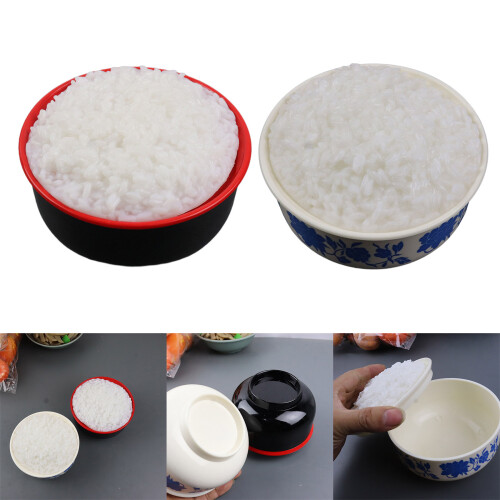 Versatile Fake Rice Model Add Visual Appeal to Any-black bowl 2