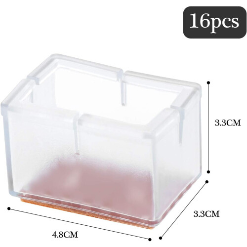 Protetores de pés de mesa e cadeira em silicone, almofadas de feltro autoadesivas Exceed com design transparente e praticamente invisível,