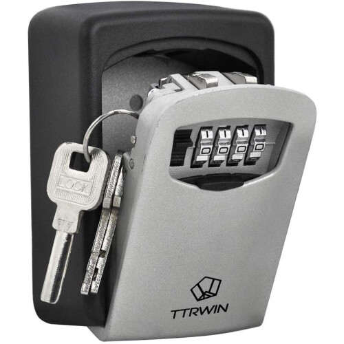 Coffre-fort à clés robuste et facile à installer, avec code réinitialisable et fixation murale haute sécurité à quatre chiffres.
