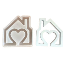 House Shape Silicone Moulds Heart House Scented Candle Molds DIY
