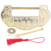Dekorative Vorhängeschlösser, antike Bronzeschlösser mit Schlüssel für Werkzeugkästen und Holzkisten, Vintage-Vorhängeschlösser aus China mit