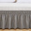 Jupe de lit ajustable pour lits king size, en polyester imprimé réactif, facile à installer, design élégant à volants 5