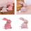 Easter Rabbit Ornament Charm Rabbit Stuffied Doll-gray floral 3