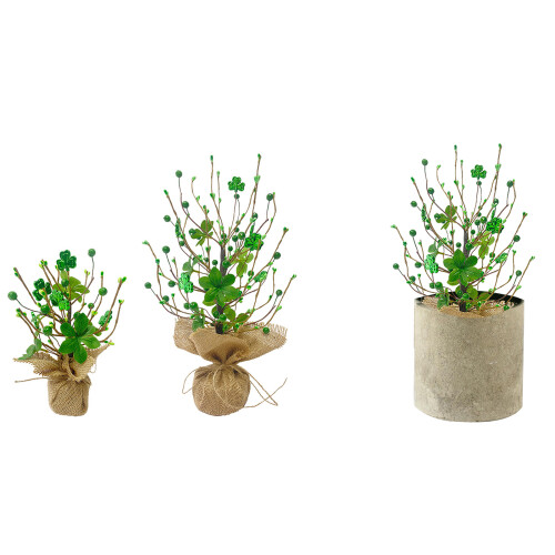 Charming Irish Rice Bead Burlap Tree Artificial Plant-A09182 2