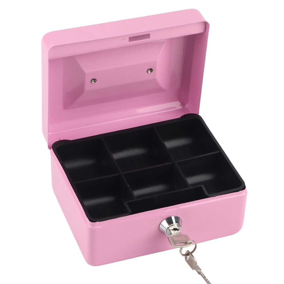 Cash Box With Key Lock, Key Lock Small Metal Money Box With Removable Money Tray And 2 Keys For Security, Lockable Portable Cash Storage For Home Busi 9454554482606