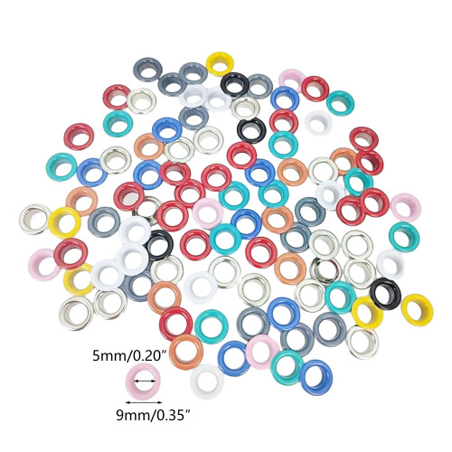 100 Pieces 5mm Inner Diameter Eyelets Mixed Colors Air Eye for 2