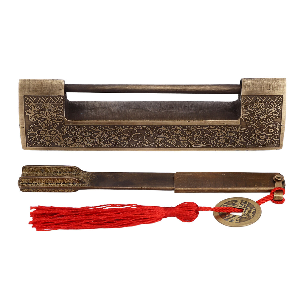 Carved Fish Motif Lock, Retro Brass Hasp Lock With Decorative And Practical Chinese Antique Padlock 9454554483740